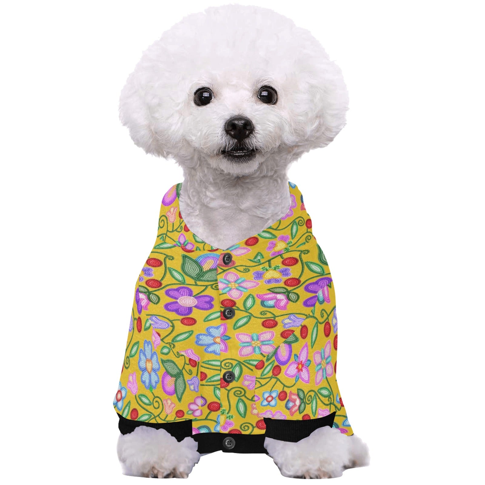 Petal Harmony Ochre Pet Dog Hoodie
