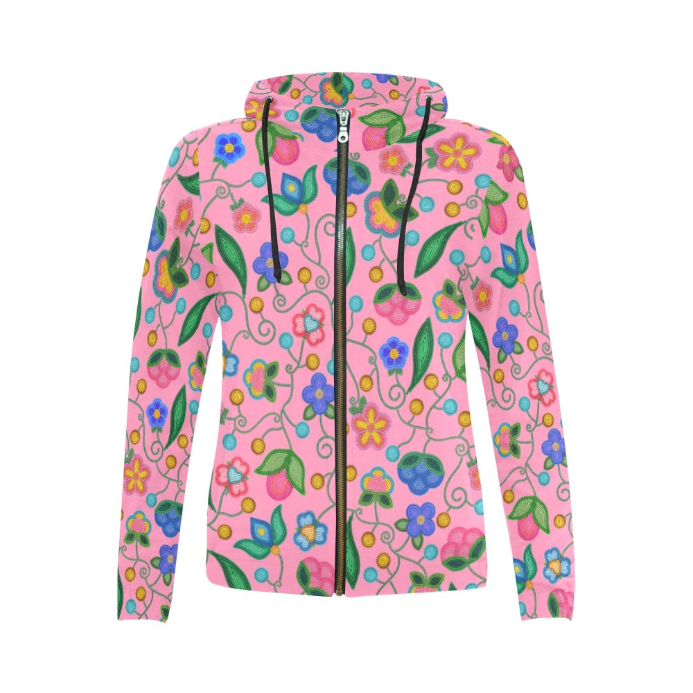 Skyberry Serenade Pink Full Zip Hoodie for Women