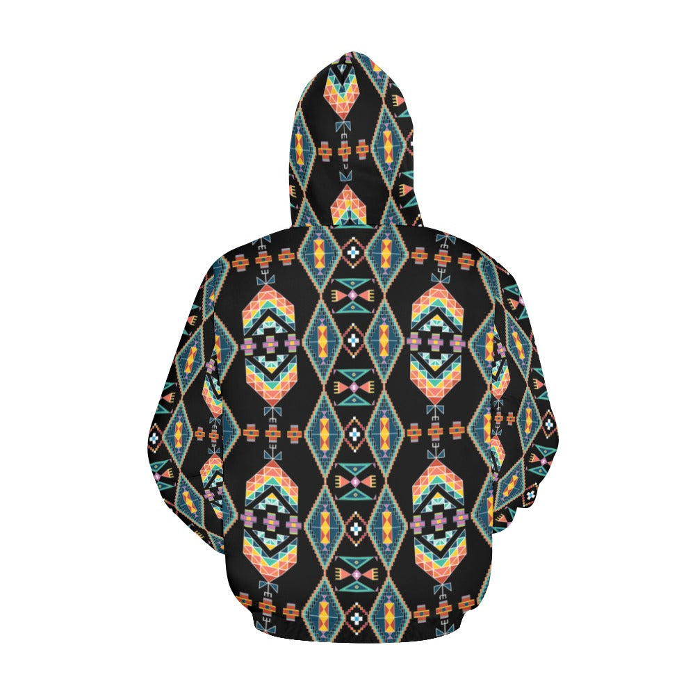 Travois Tipi Black Hoodie for Women (USA Size)