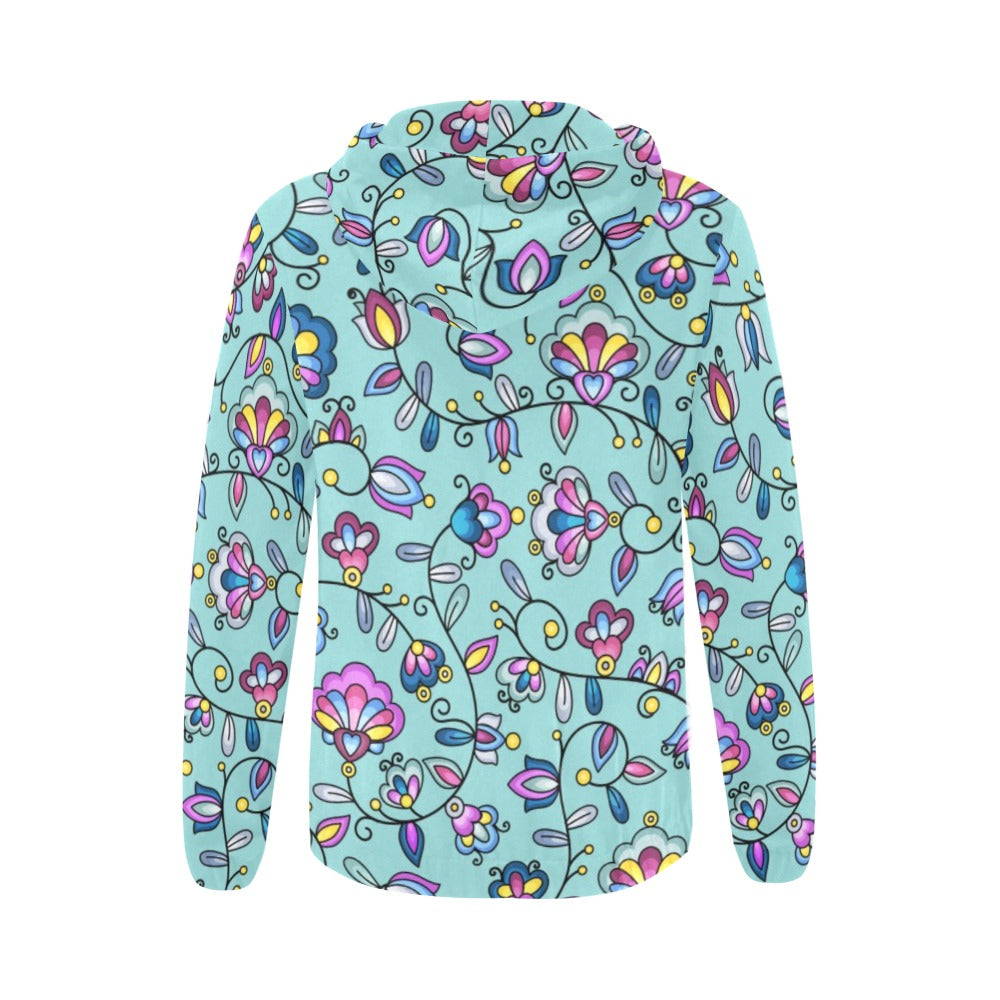 Autumn Bundle Blessing Turquoise Full Zip Hoodie for Women