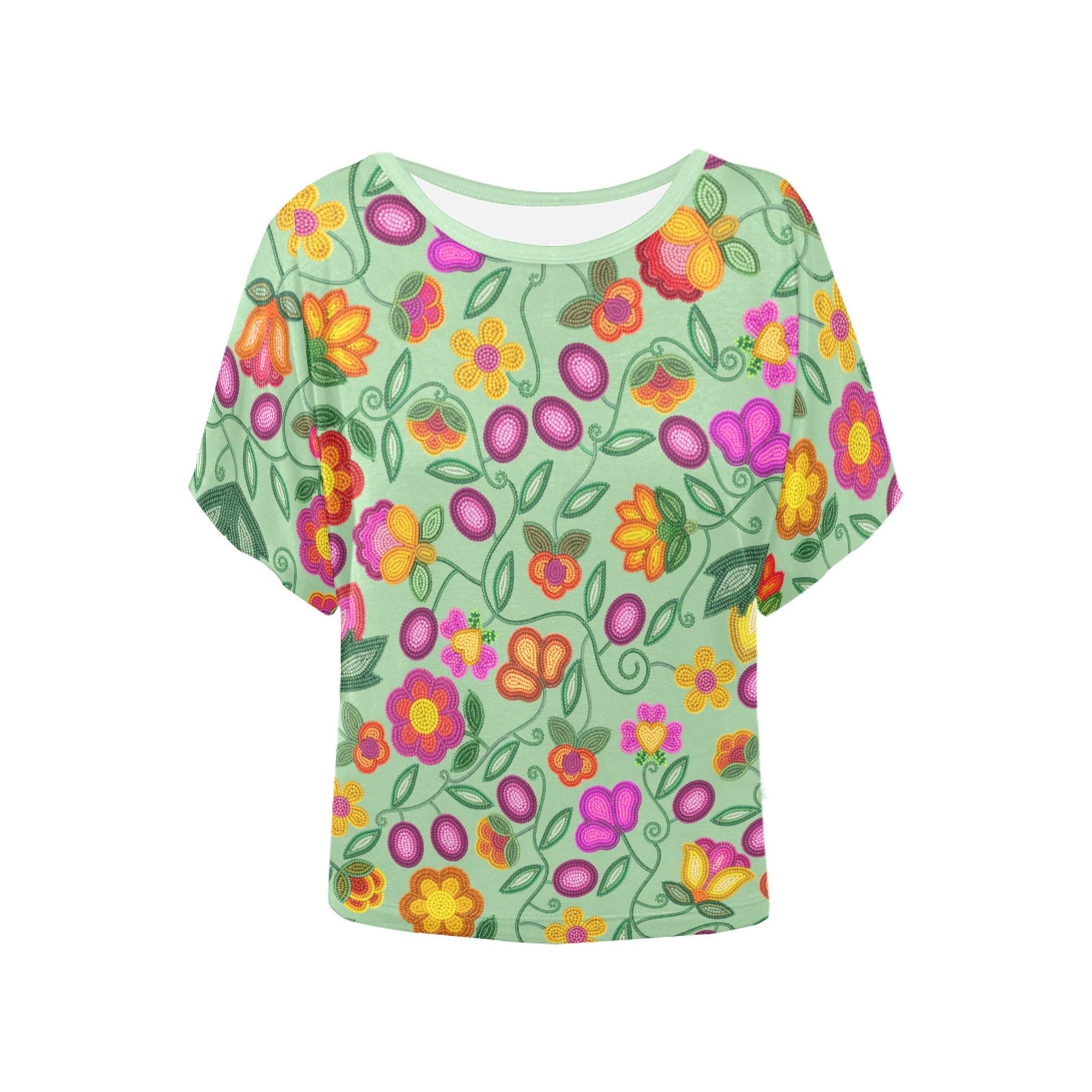 Boreal Bounty Green Women's Batwing-Sleeved Blouse T-shirt