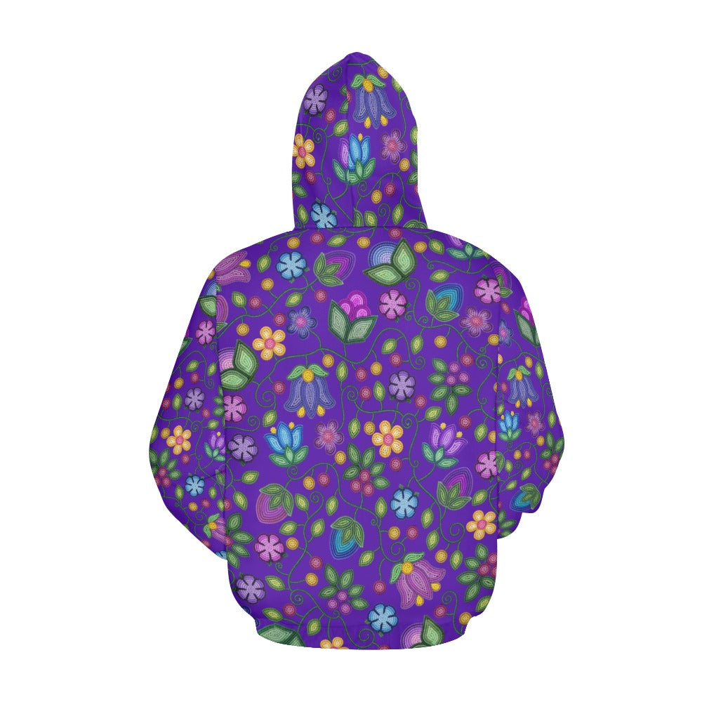 Bloom Uplift Indigo All Over Print Hoodie for Women (USA Size)