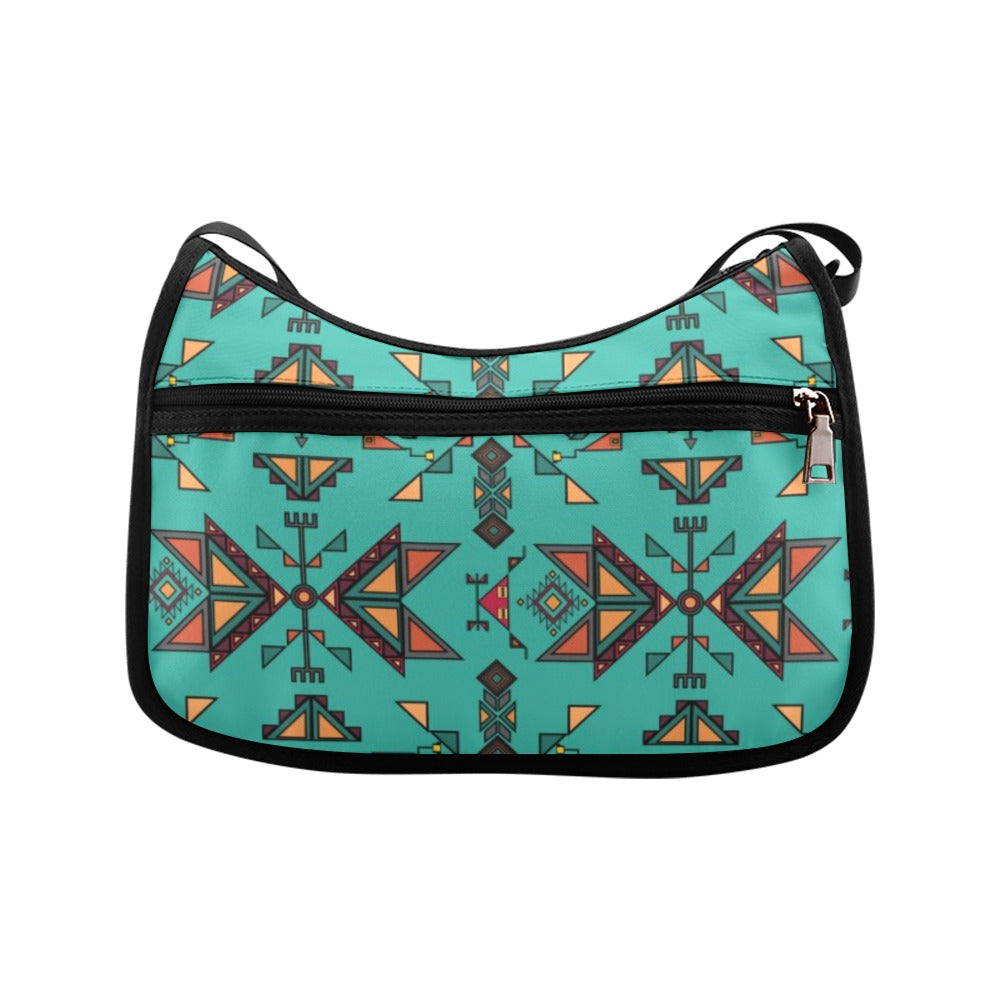 Arrow dawn Fabric Turquoise Crossbody Bag