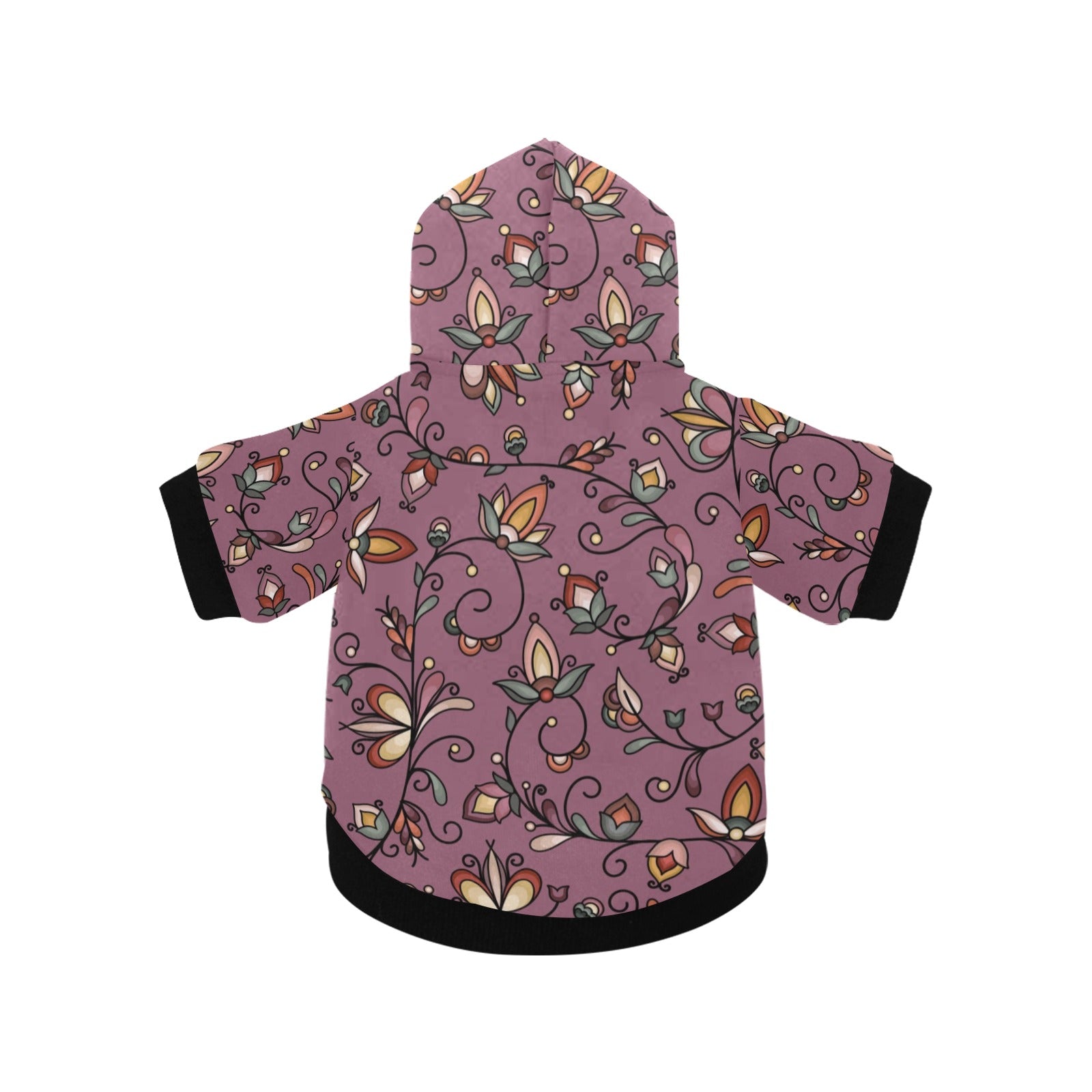 Burnt Sky Petals Magenta Pet Dog Hoodie