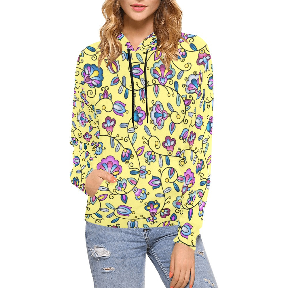 Autumn Bundle Blessing Yellow Hoodie for Women (USA Size)