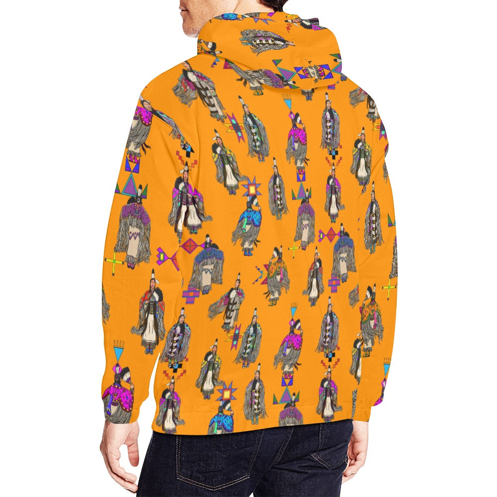 Women's Tradish Dancers Orange Hoodie for Men (USA Size)