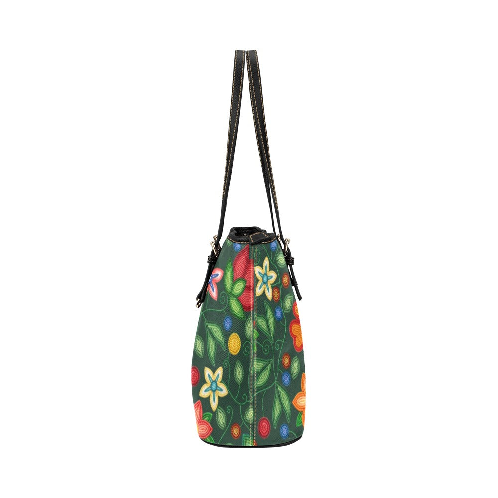 Morning Harmony Forest Leather Tote Bag/Large