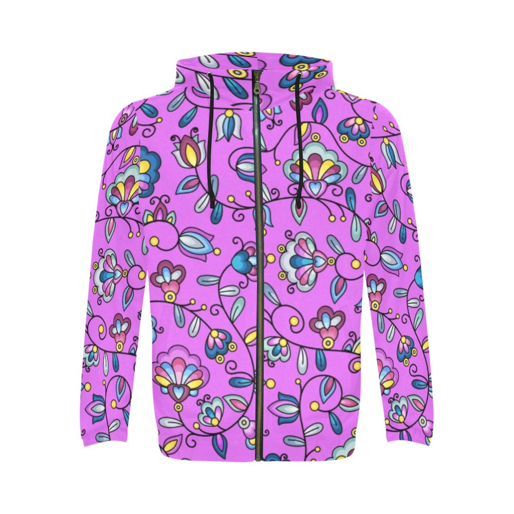 Autumn Bundle Blessing Purple Men's Zipper Hoodie
