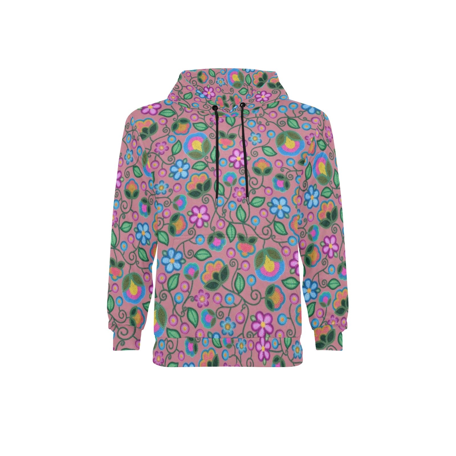 Turquoise Sunbeam Peach Men's Long Sleeve Fleece Hoodie