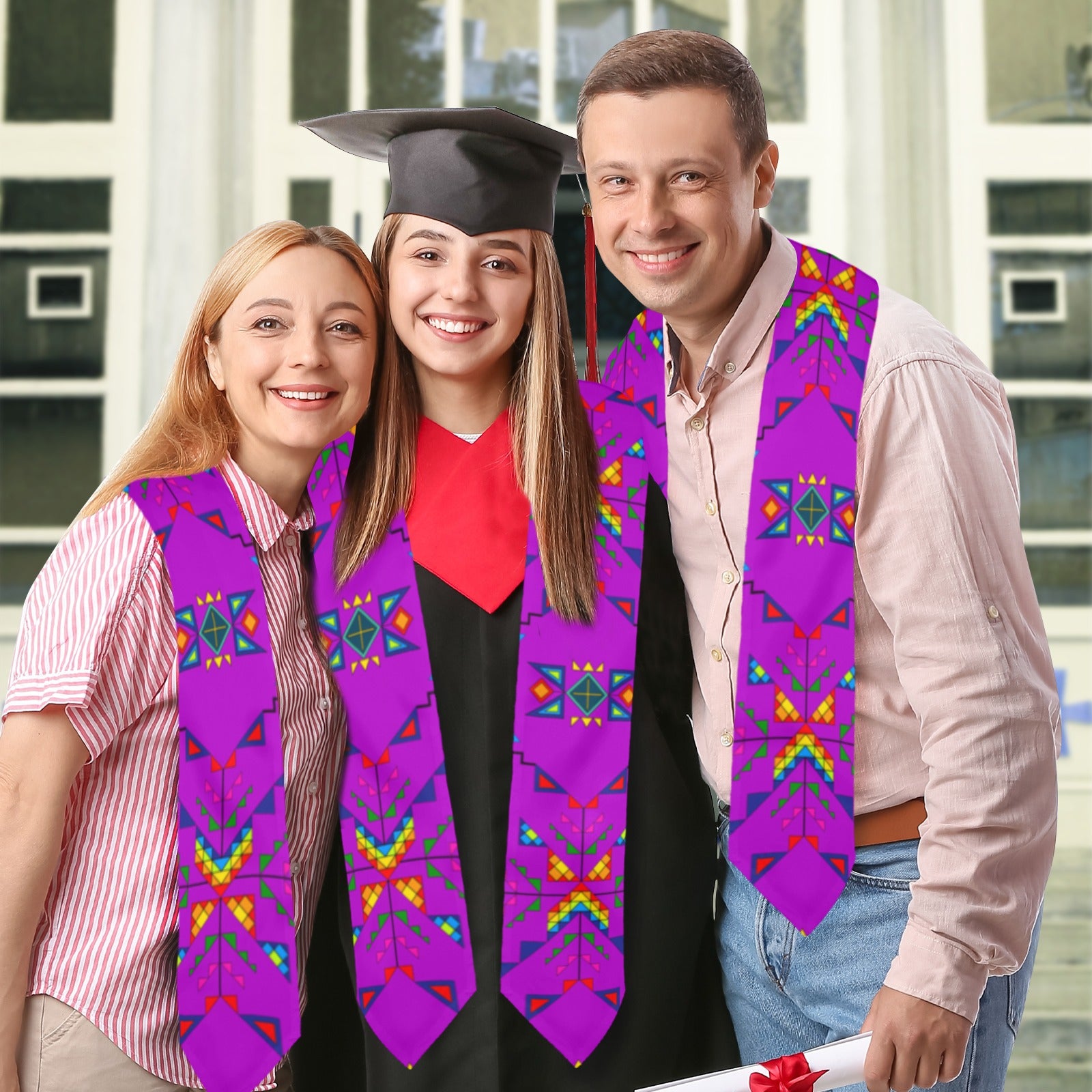 Buffalo Jump Purple Graduation Stole