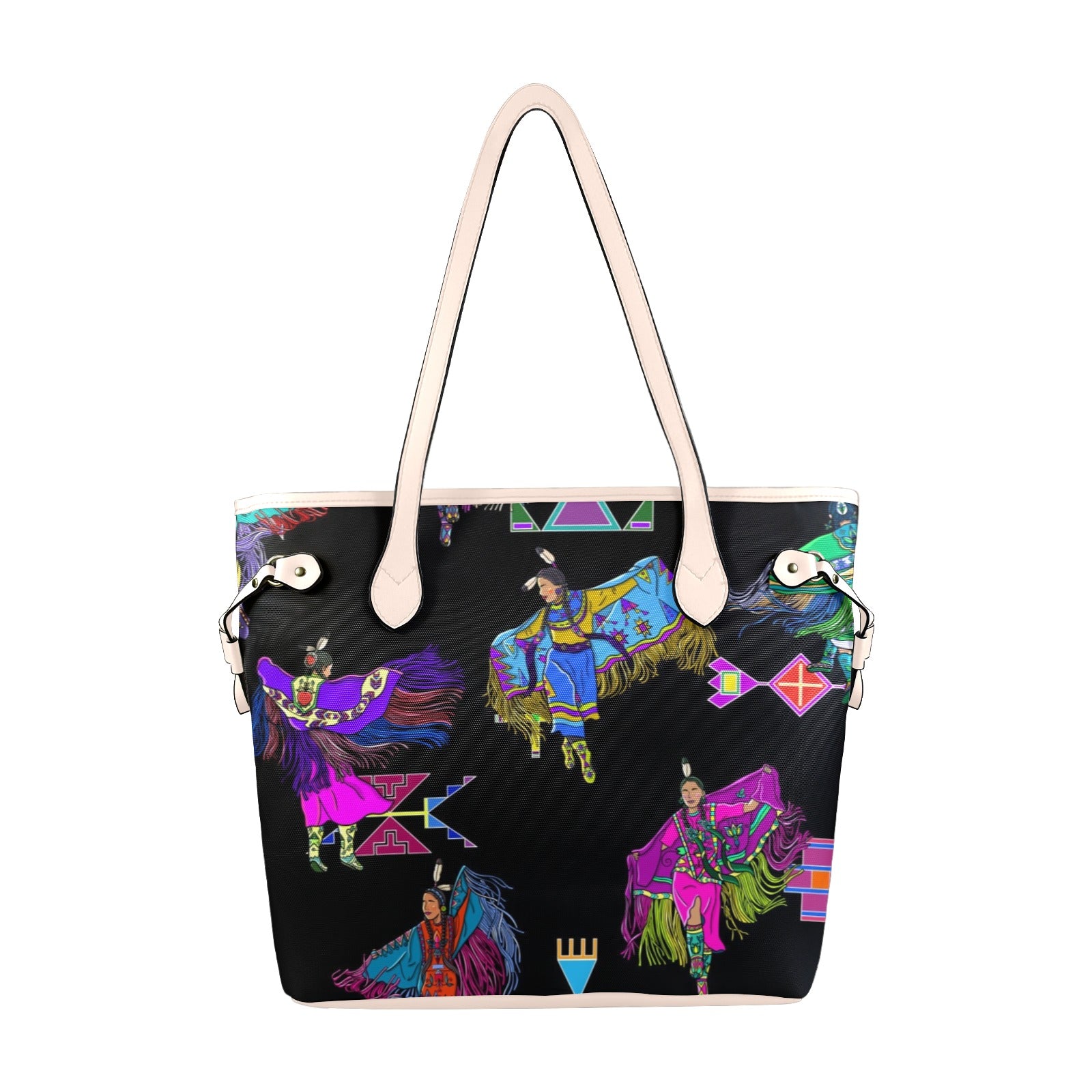 Women's Fancy Dancers Black Clover Canvas Tote Bag