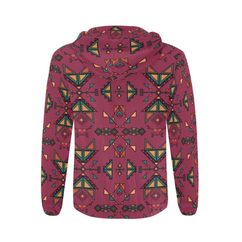 Arrow dawn Maroon Men's Zipper Hoodie