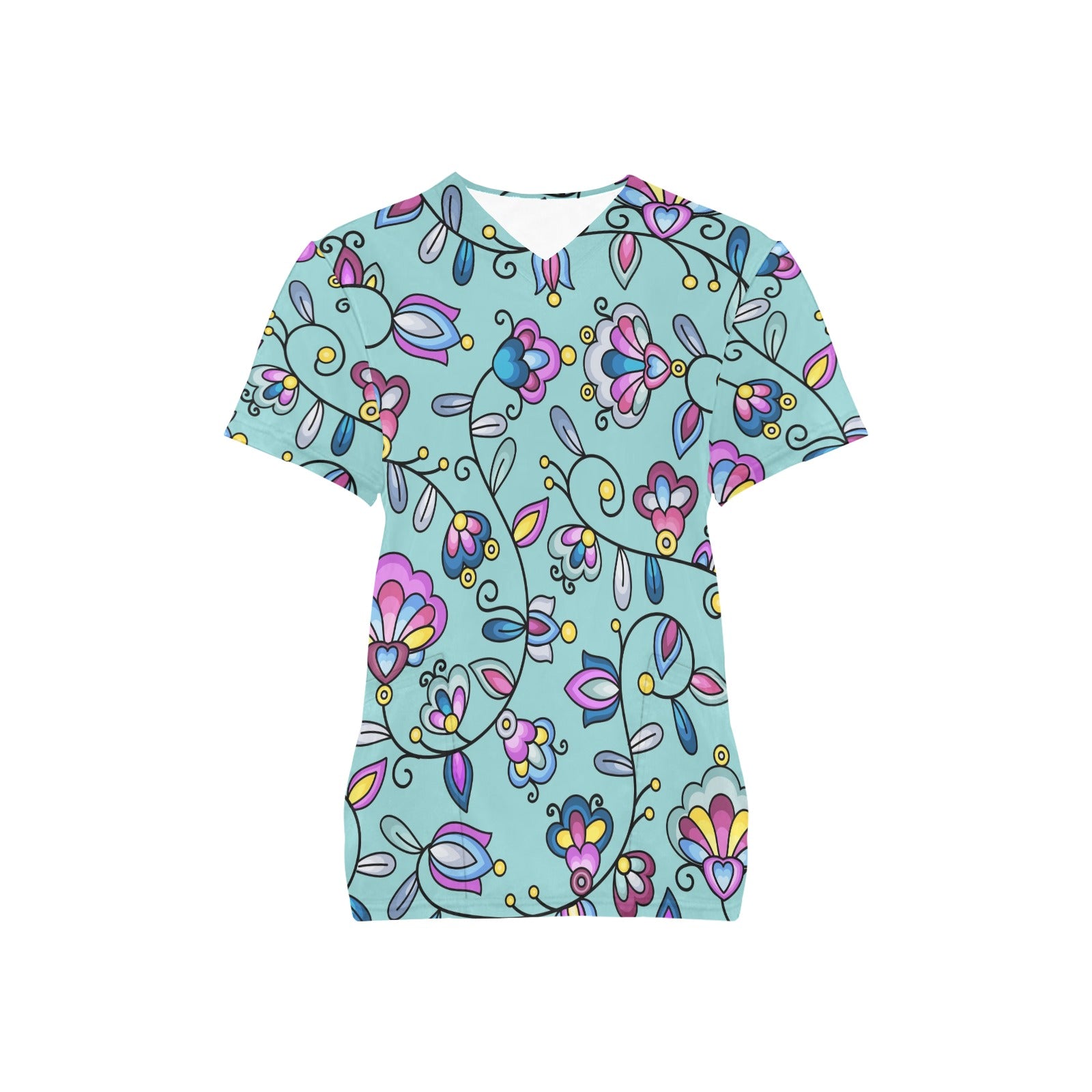 Autumn Bundle Blessing Turquoise Scrub Top