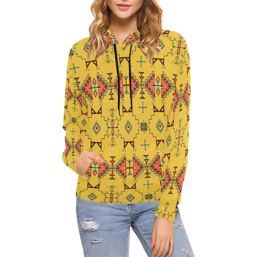 Thunder Flight Yellow Hoodie for Women (USA Size)