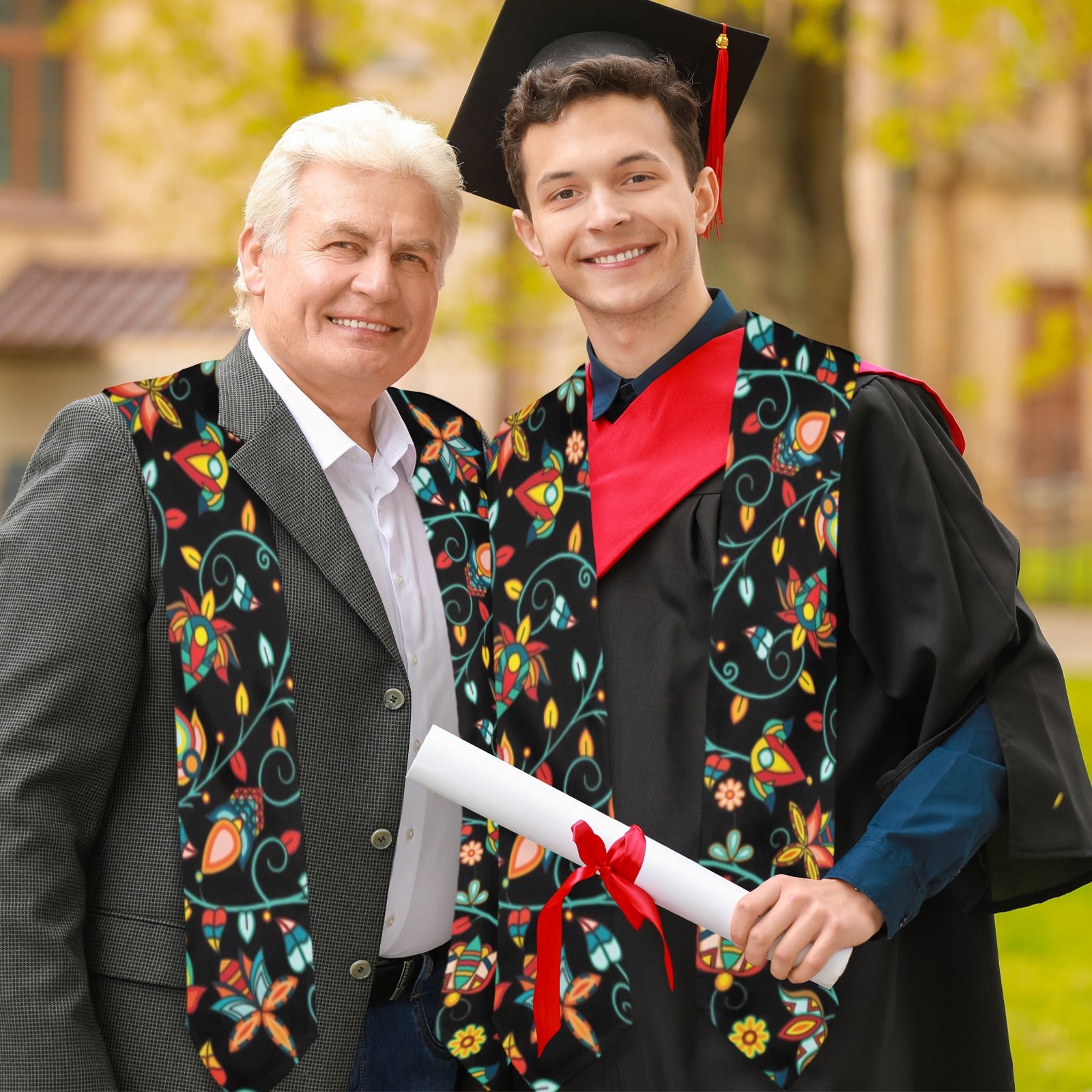 Thorny Path Black Graduation Stole