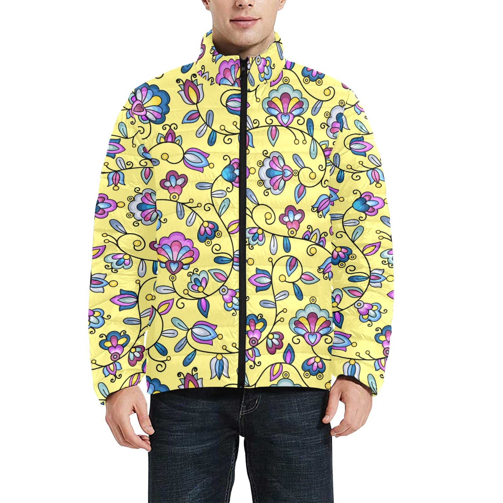 Autumn Bundle Blessing Yellow Men's Padded Jacket