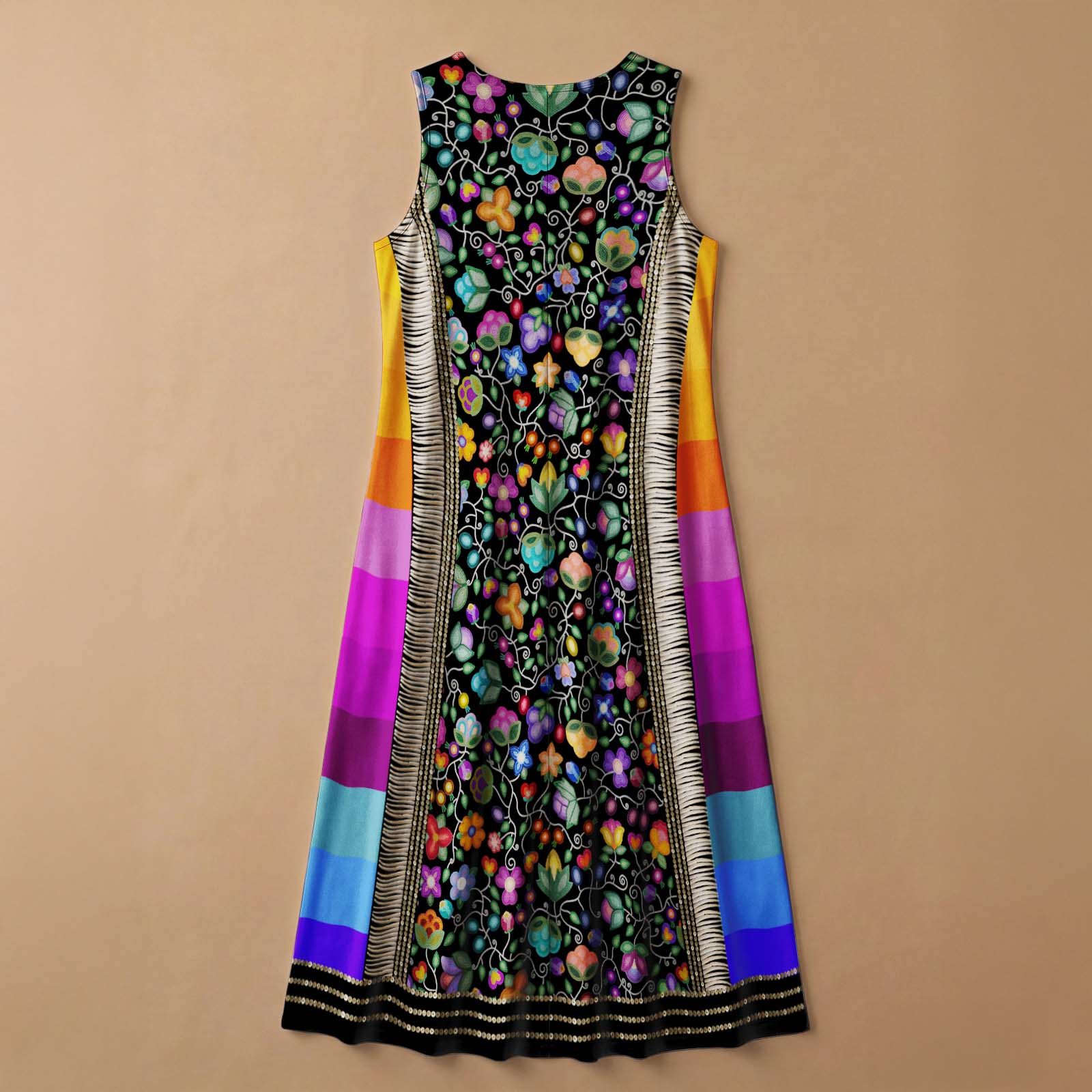 Beaded Offering Black 1 Women's Sleeveless Long Dress
