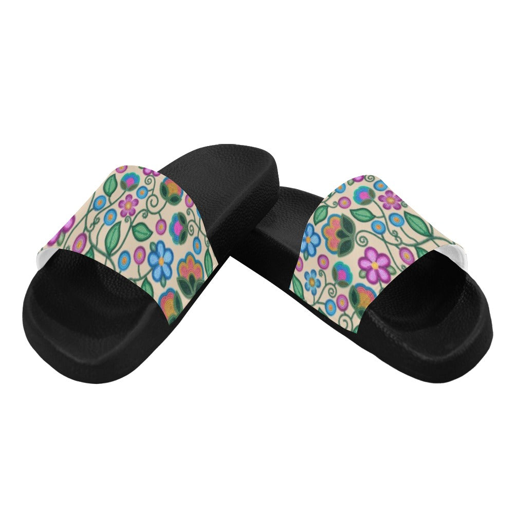 Turquoise Sunbeam Cream Women's Slide Sandals