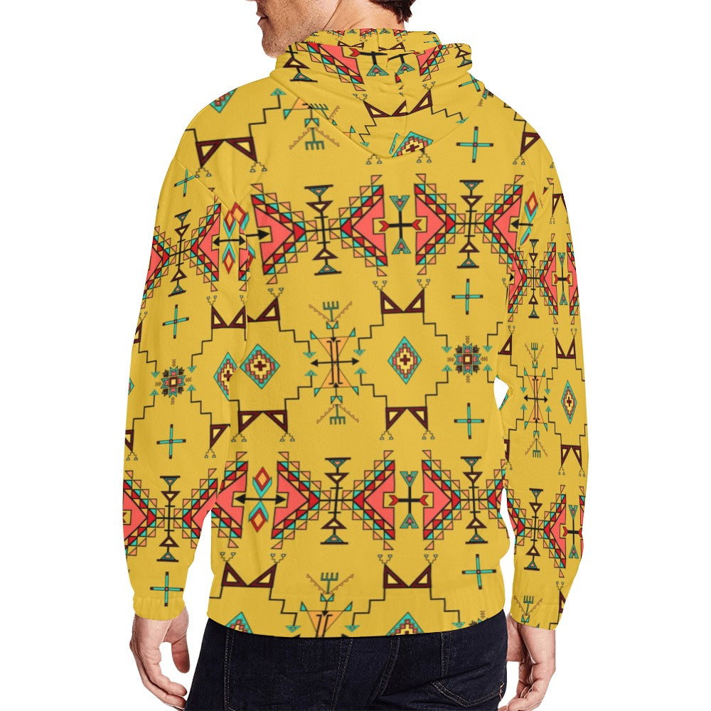 Thunder Flight Yellow Men's Zipper Hoodie