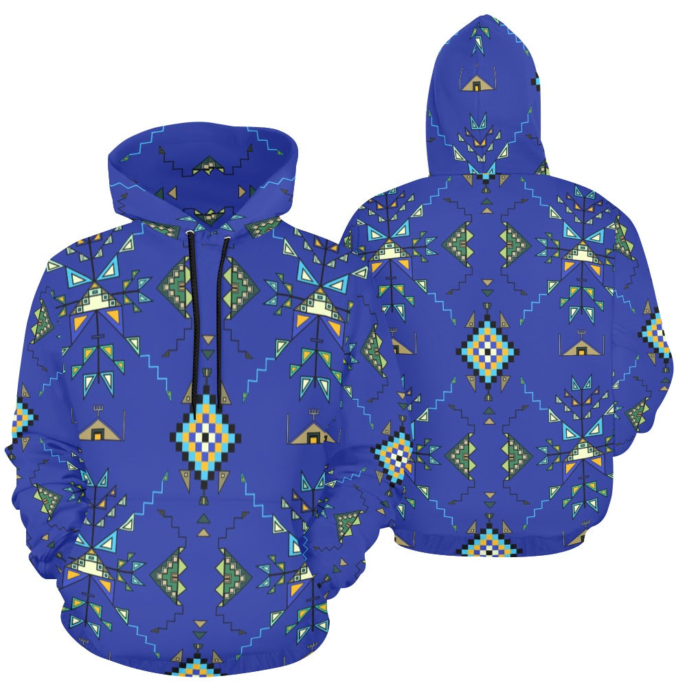 Bear Shield Dark Blue Hoodie for Women (USA Size)