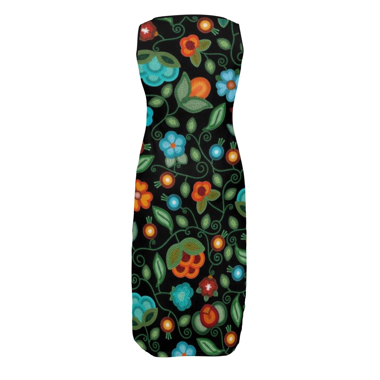 Prairie Fire Petals Black Phaedra Sleeveless Open Fork Long Dress
