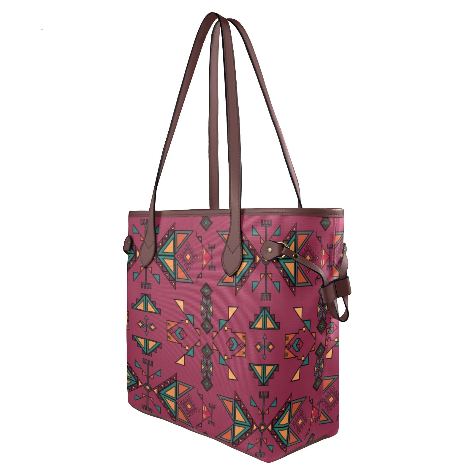 Arrow Dawn Maroon Clover Canvas Tote Bag