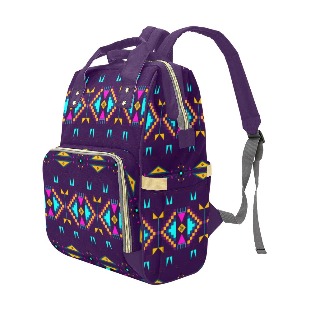 Rite of Passage Dark Purple Multi-Function Diaper Backpack/Diaper Bag