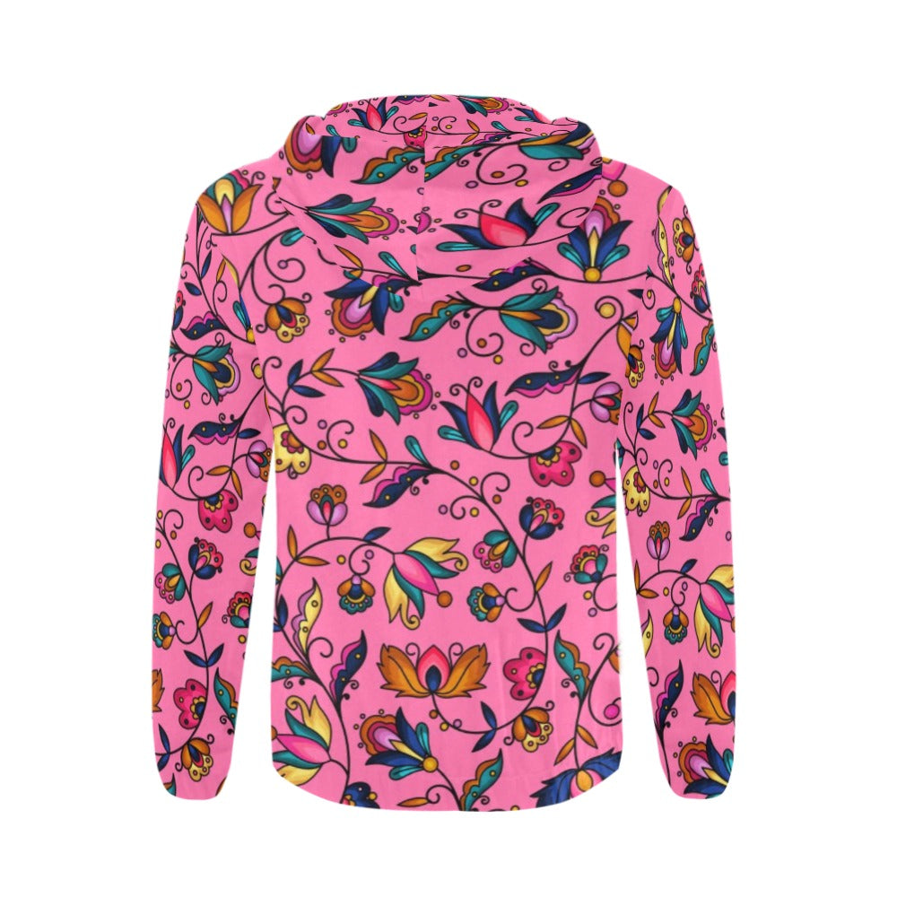 Copper Prairie Petals Pink Men's Zipper Hoodie