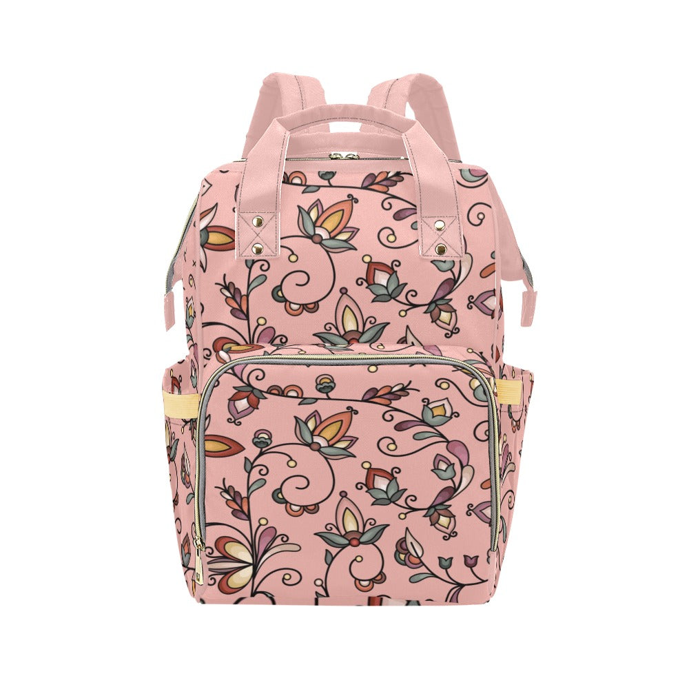 Burnt Sky Petals Peach Multi-Function Diaper Backpack/Diaper Bag
