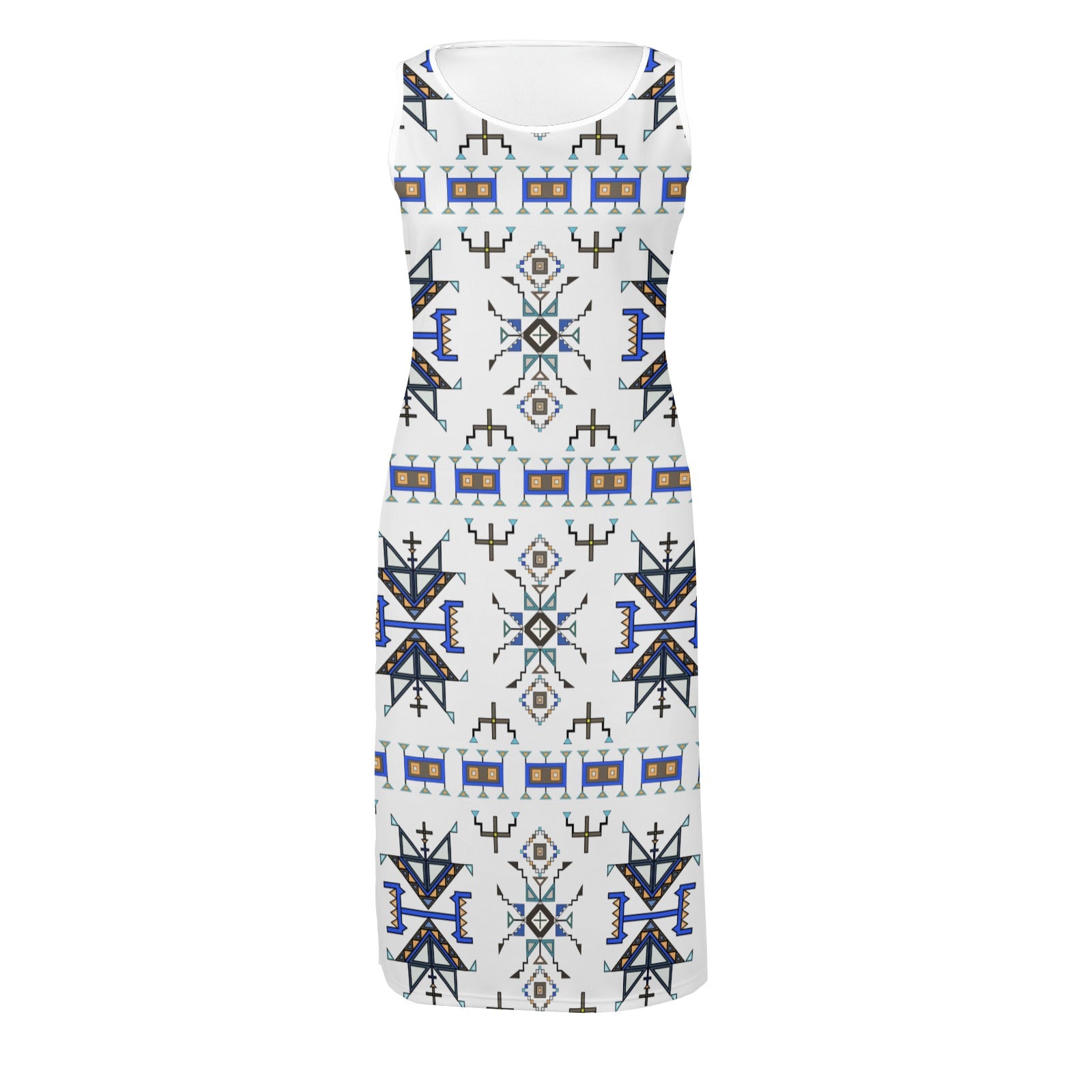 Eagle Strike White Phaedra Sleeveless Open Fork Long Dress