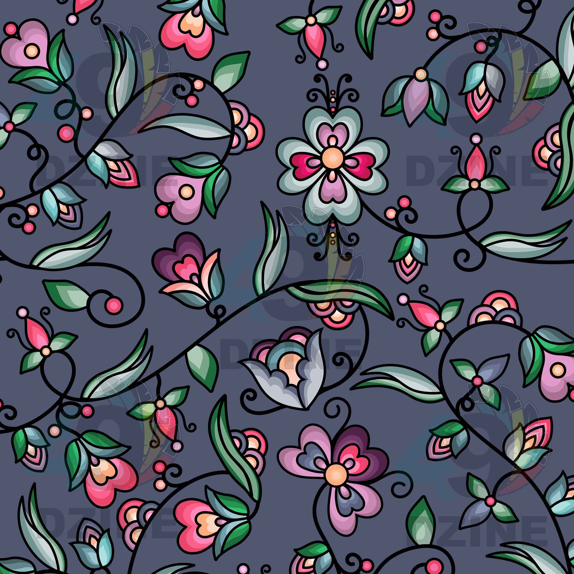 Amber Evening Garland Blue 42 Inch Cotton Poplin Pre Order