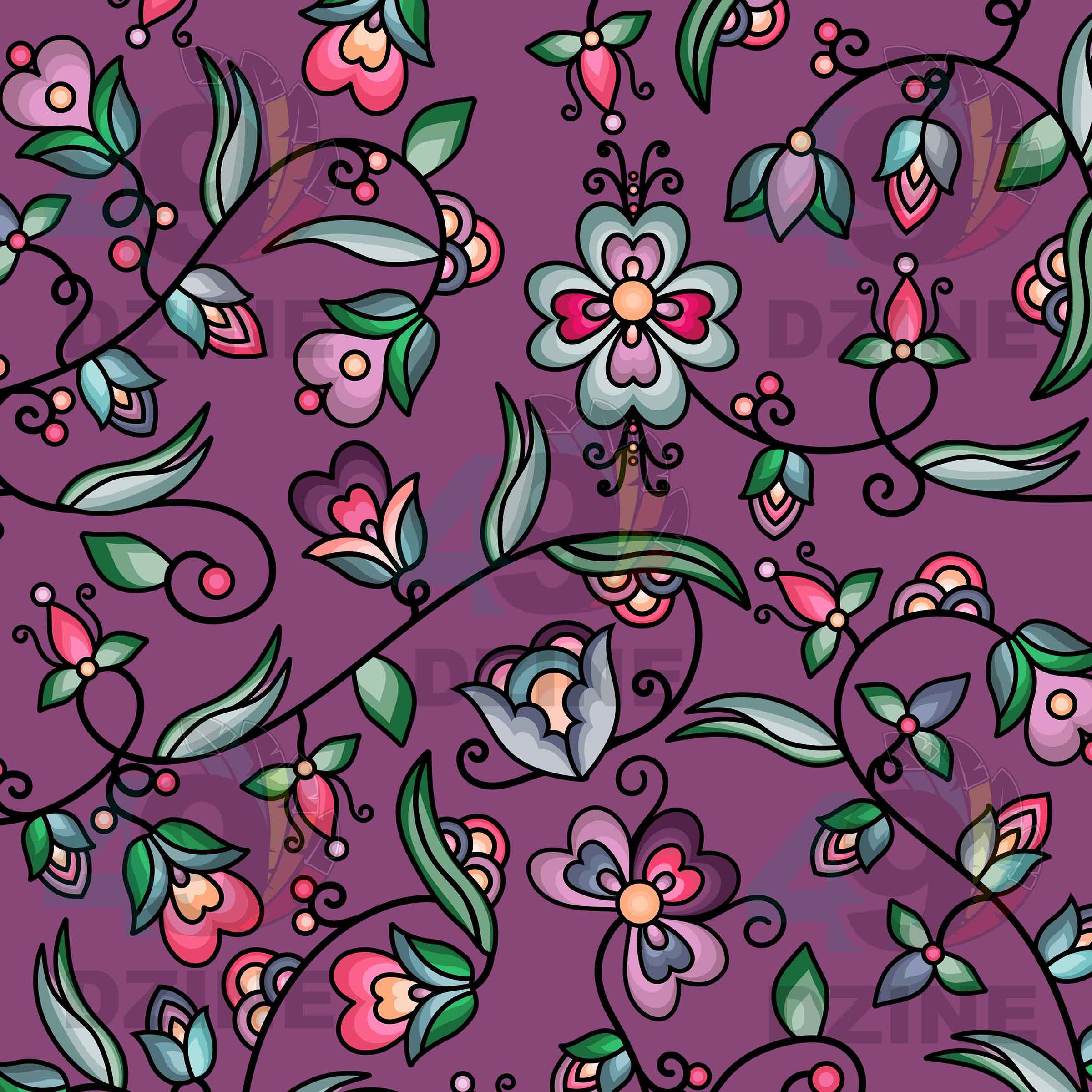 Amber Evening Garland Purple 42 Inch Cotton Poplin Pre Order