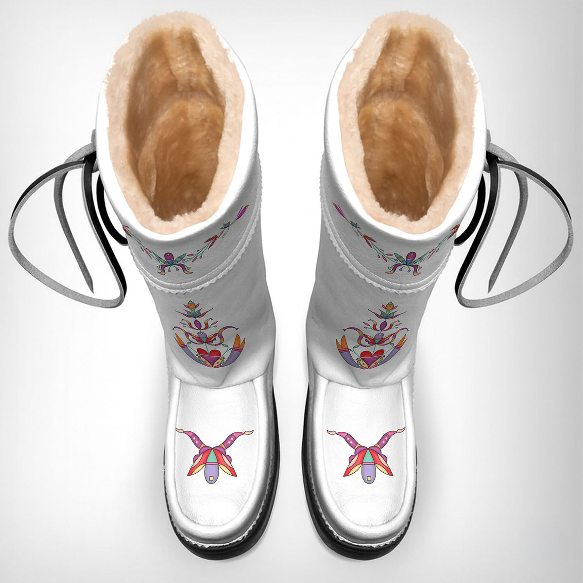 Ancestral Embers White Real Leather MocLux Tall