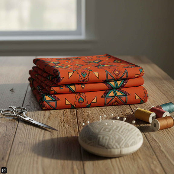 Arrow Dawn Orange Satin Fabric By the Yard Pre Order