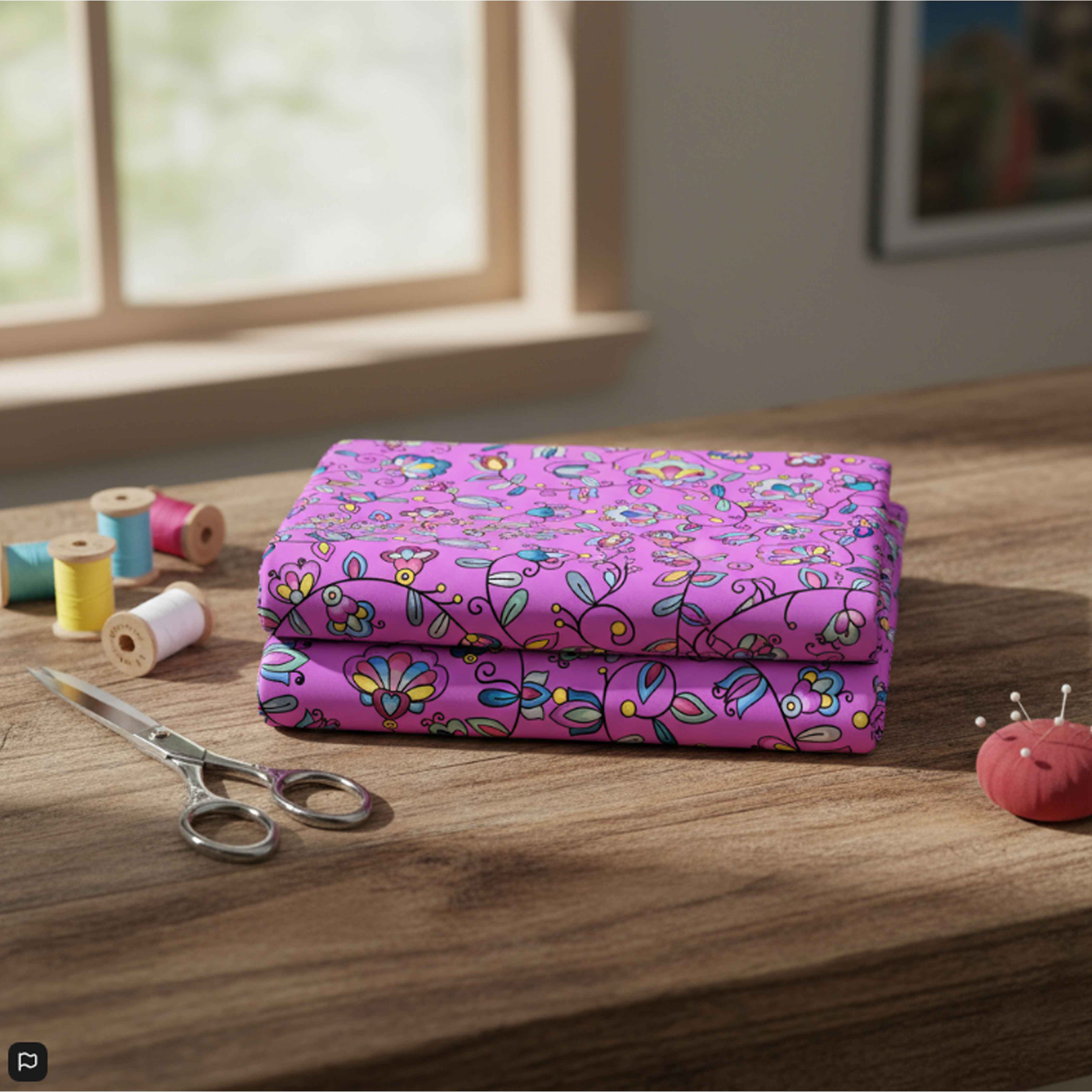 Autumn Bundle Blessing Purple Satin Fabric By the Yard Pre Order