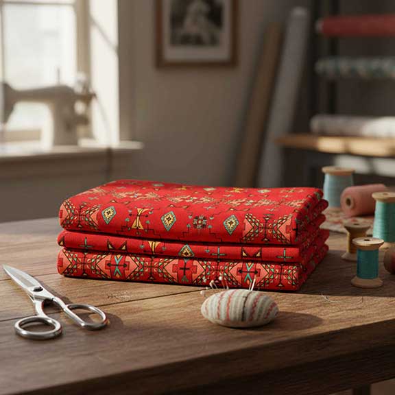 Thunder Flight Red Satin Fabric By the Yard Pre Order