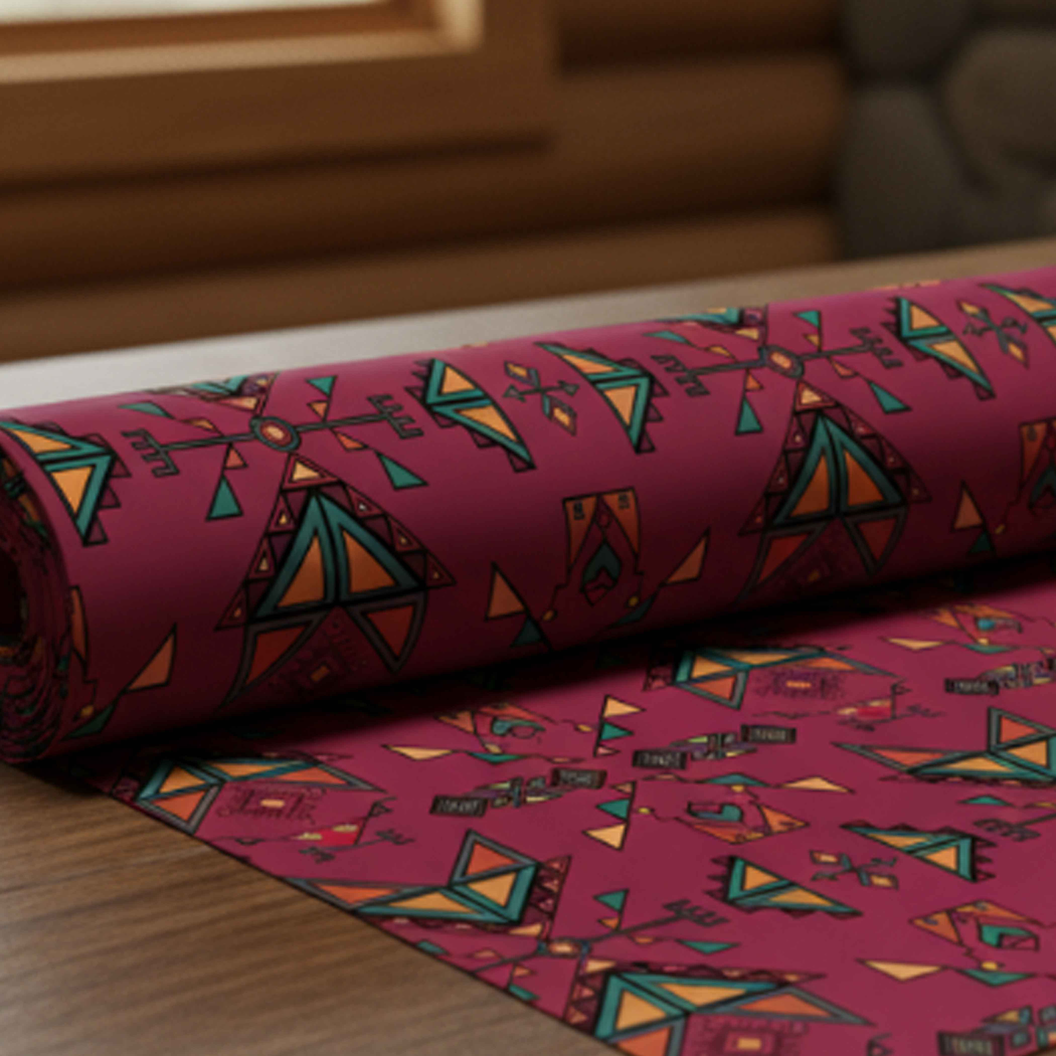 Arrow Dawn Maroon Satin Fabric By the Yard Pre Order