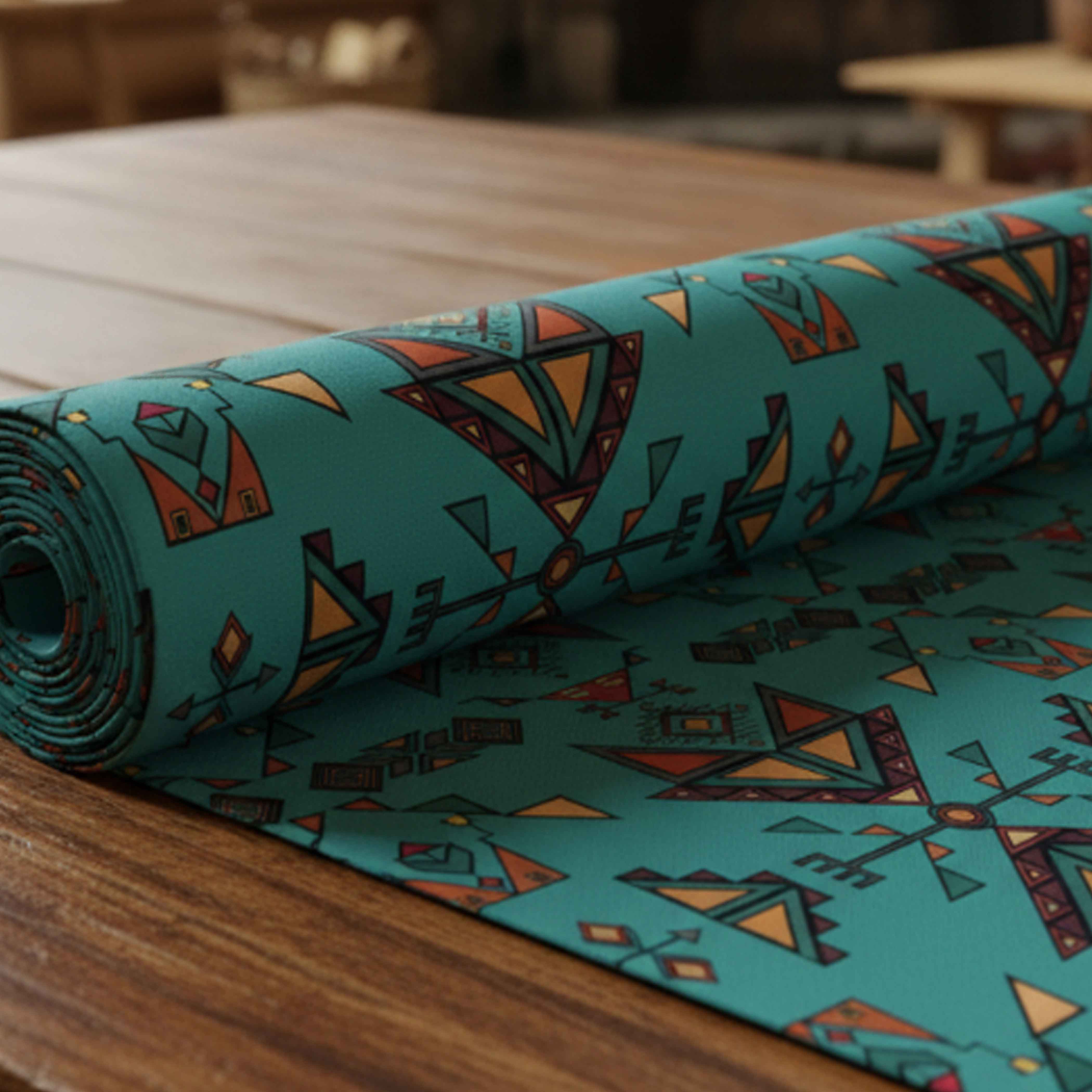 Arrow Dawn Turquoise Satin Fabric By the Yard Pre Order