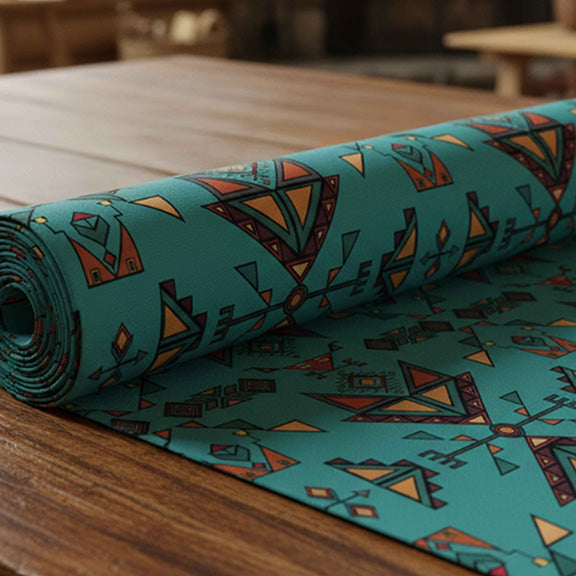 Arrow Dawn Turquoise Satin Fabric By the Yard Pre Order