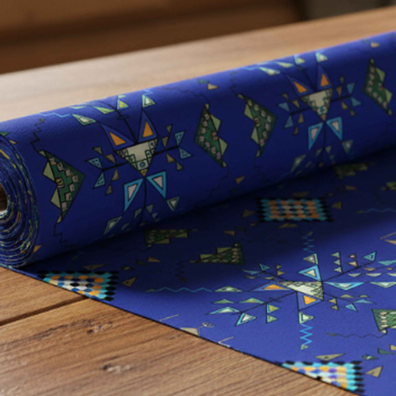 Bear Shield Dark Blue Satin Fabric By the Yard Pre Order