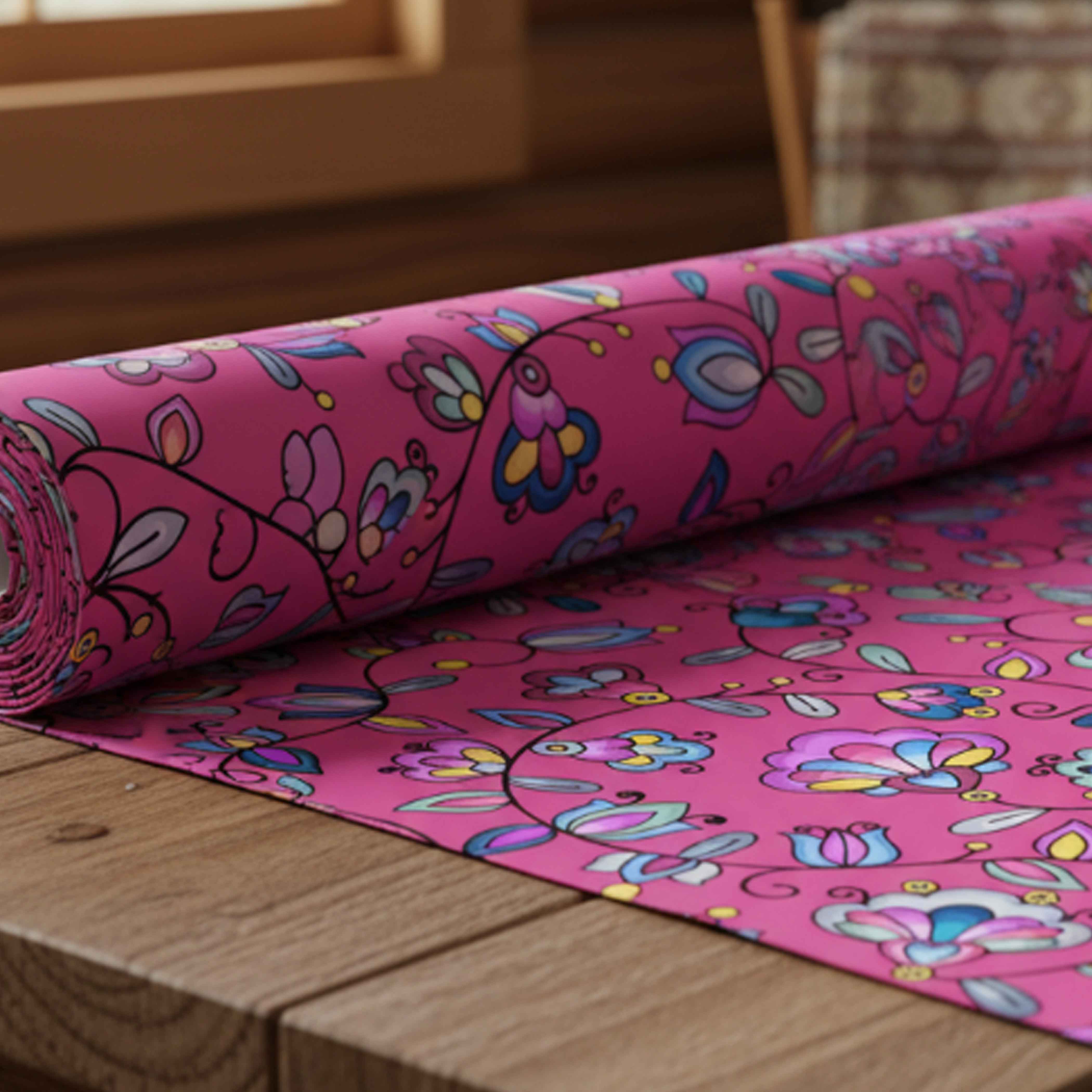 Autumn Bundle Blessing Pink Satin Fabric By the Yard Pre Order