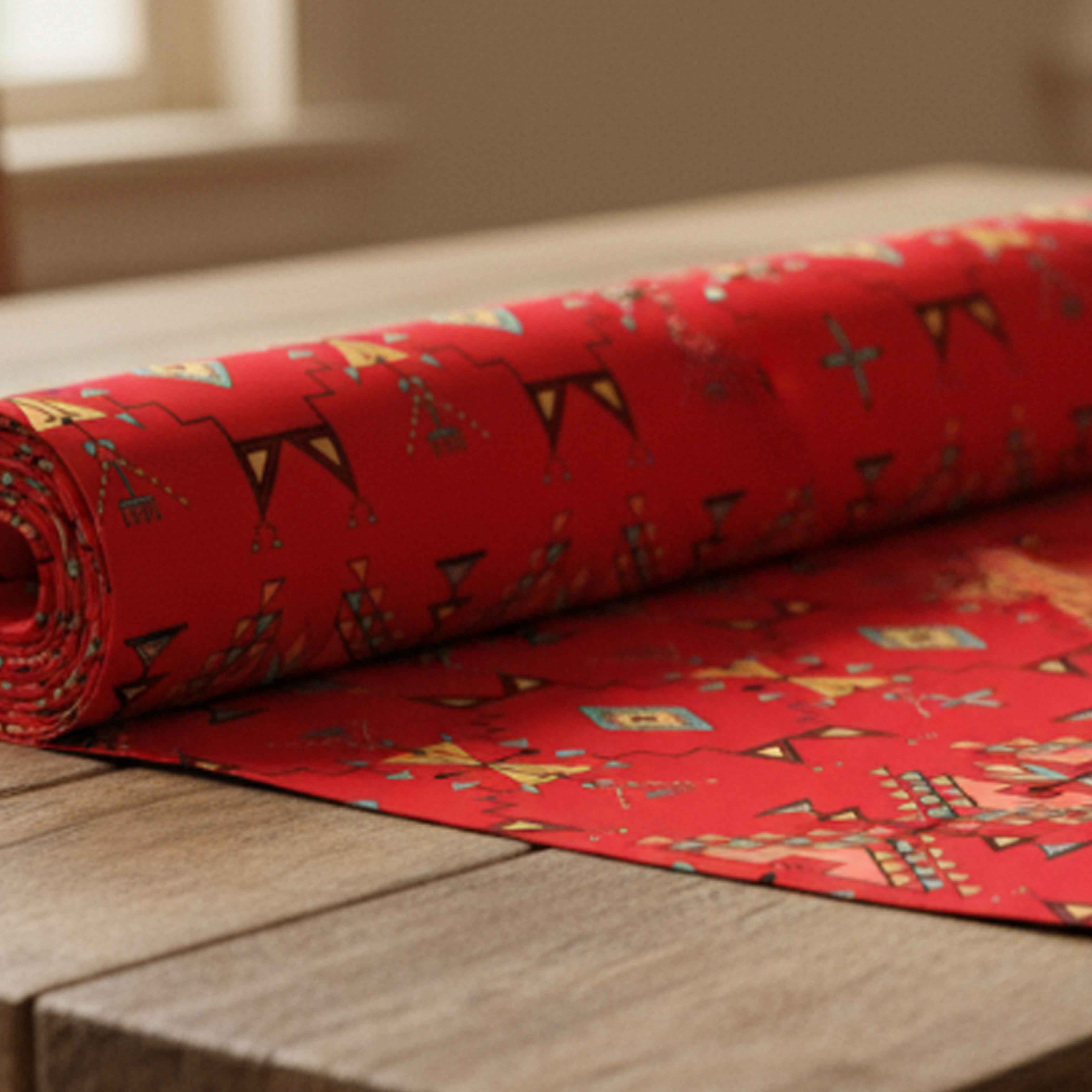 Thunder Flight Red Satin Fabric By the Yard Pre Order