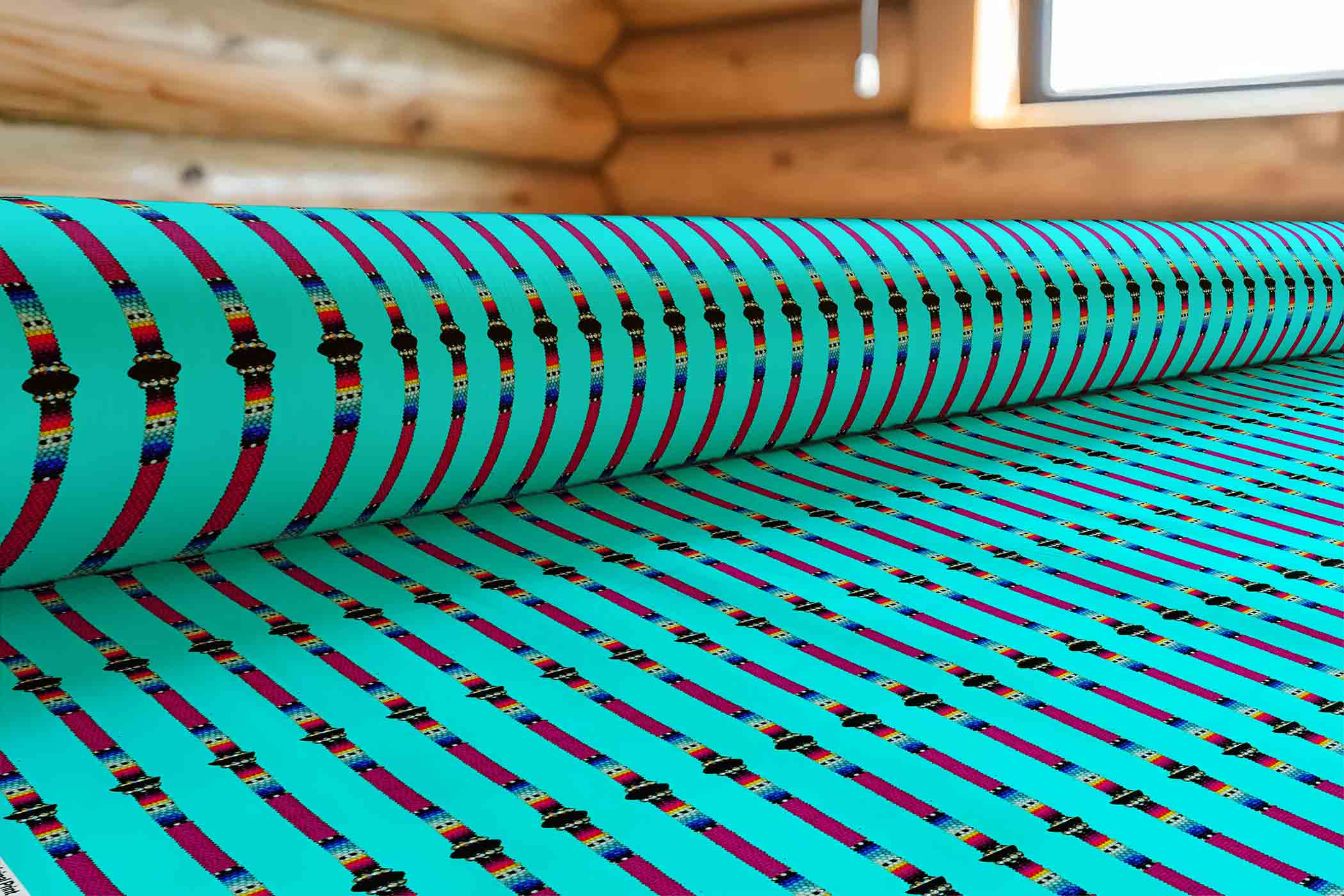 Beaded Rope Turquoise Satin