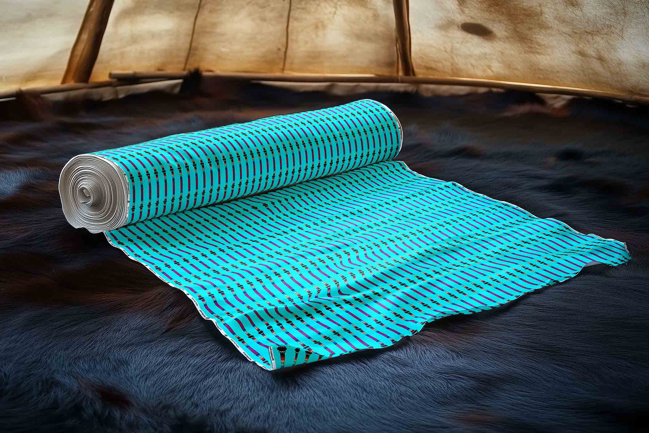 Beaded Rope Turquoise Satin
