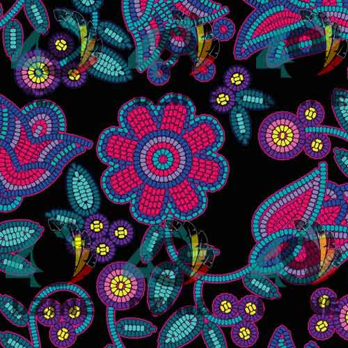 Beaded Nouveau Coal 42 Inch Cotton Poplin Pre Order