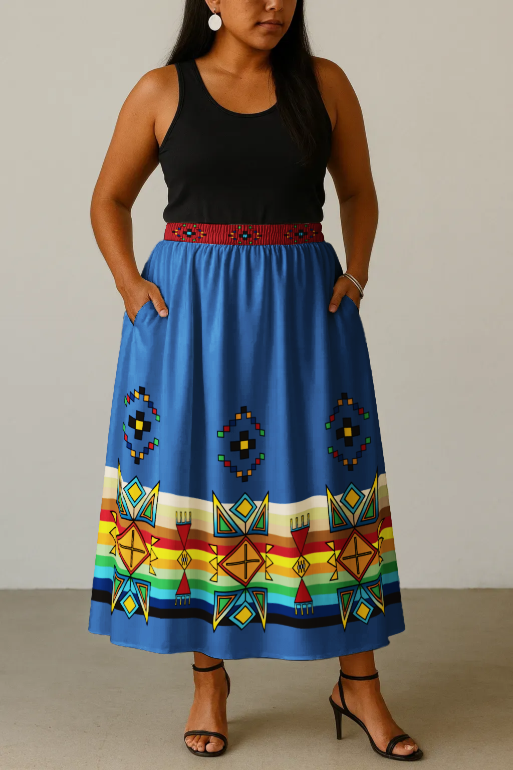 Beaded Starbust Geometric Skirt