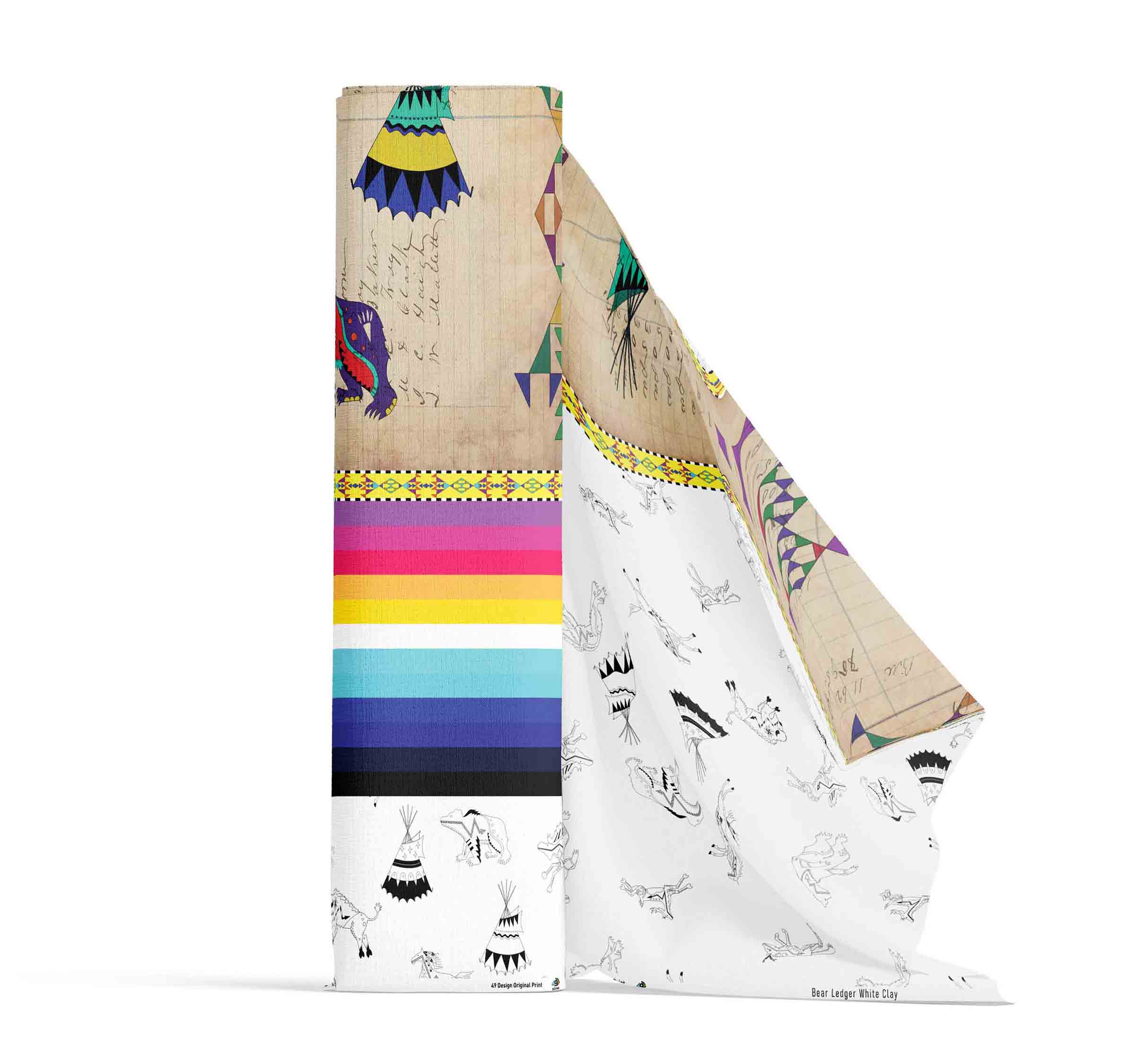 Ledger Bears White Clay 42 Inch Cotton Poplin Pre Order