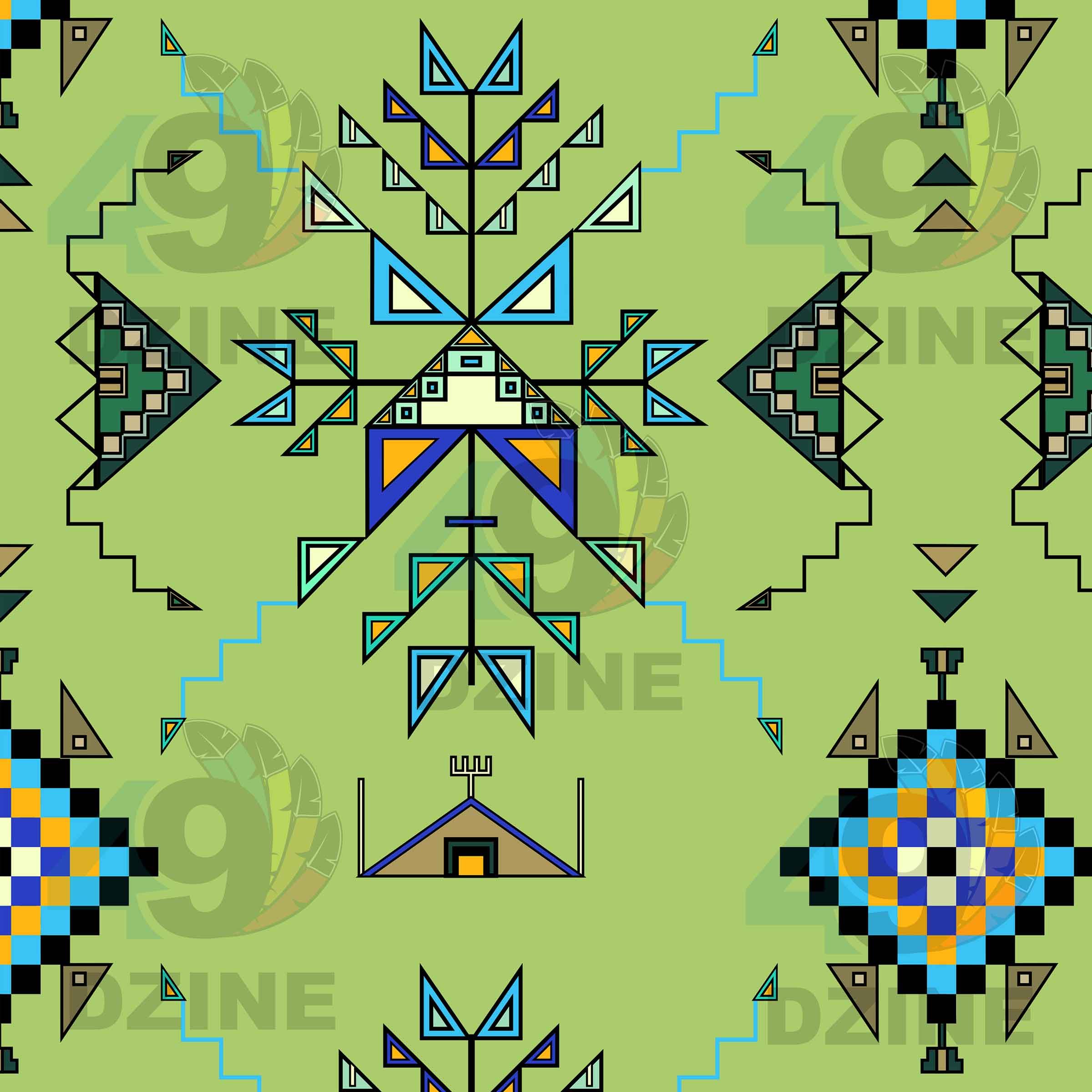 Bear Shield Green 42 Inch Cotton Poplin Pre Order