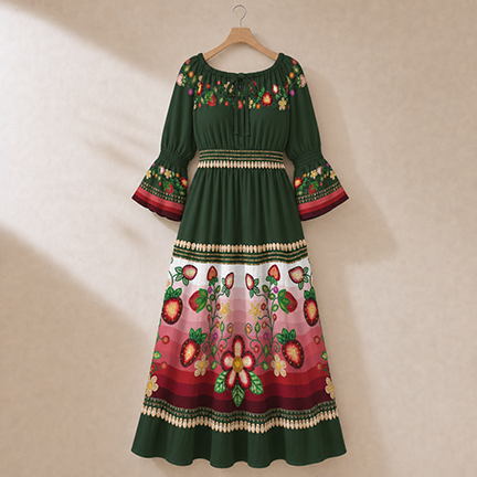 Berry Rites Hunter 1 Smocked Waist Peasant Dress