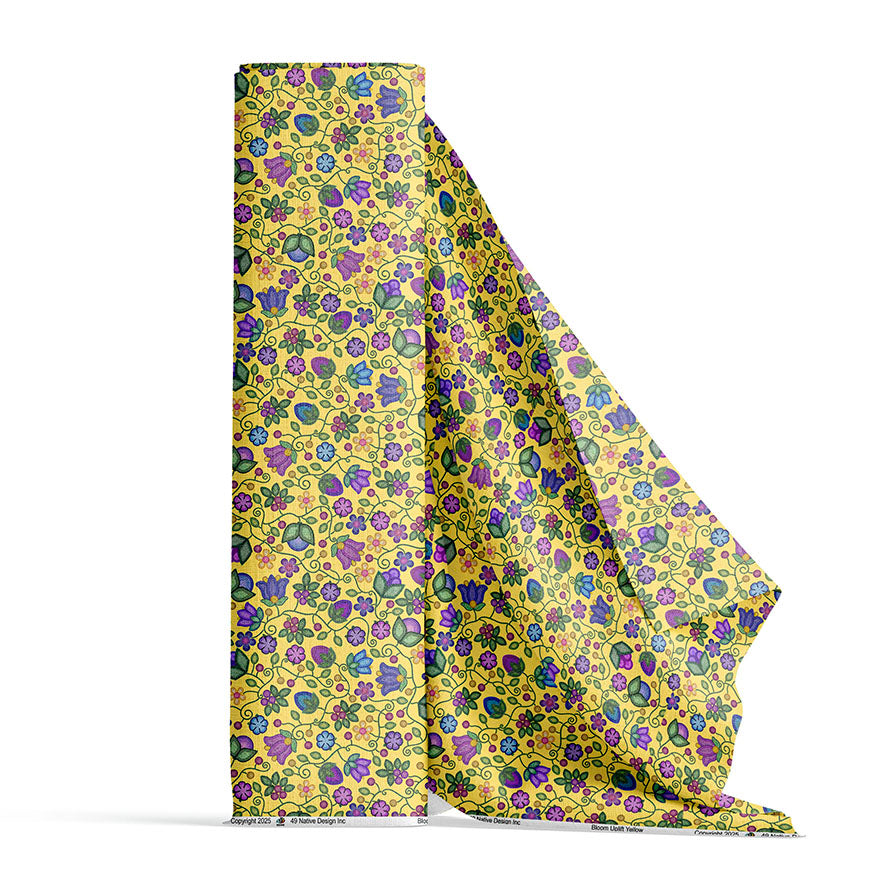 Bloom Uplift Yellow Satin Fabric By the Yard Pre Order